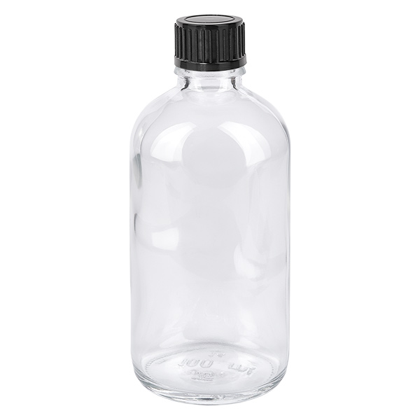 100ml Flasche 11mm Schraubverschluss schwarz Standard ClearLine UT18/100