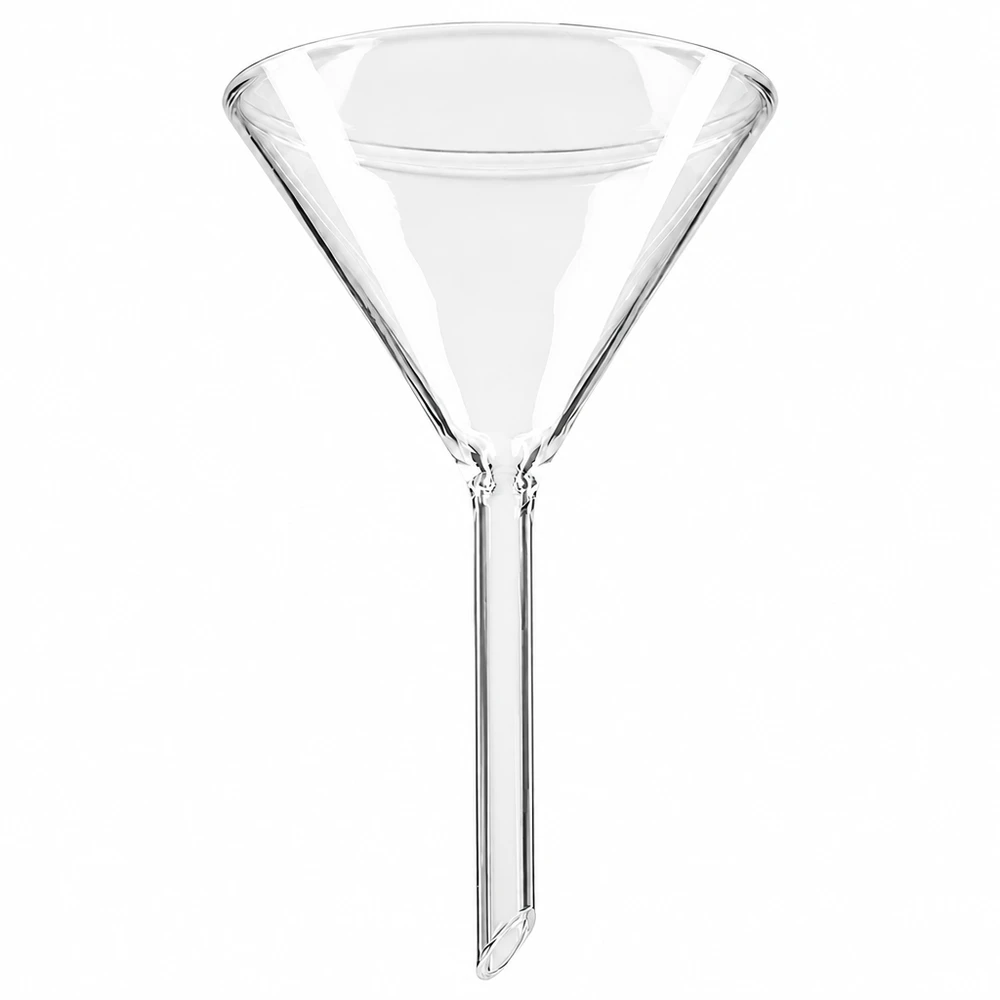 Imbuto in borosilicato di 75 mm di diametro con angolo di 60 gradi per applicazioni di laboratorio