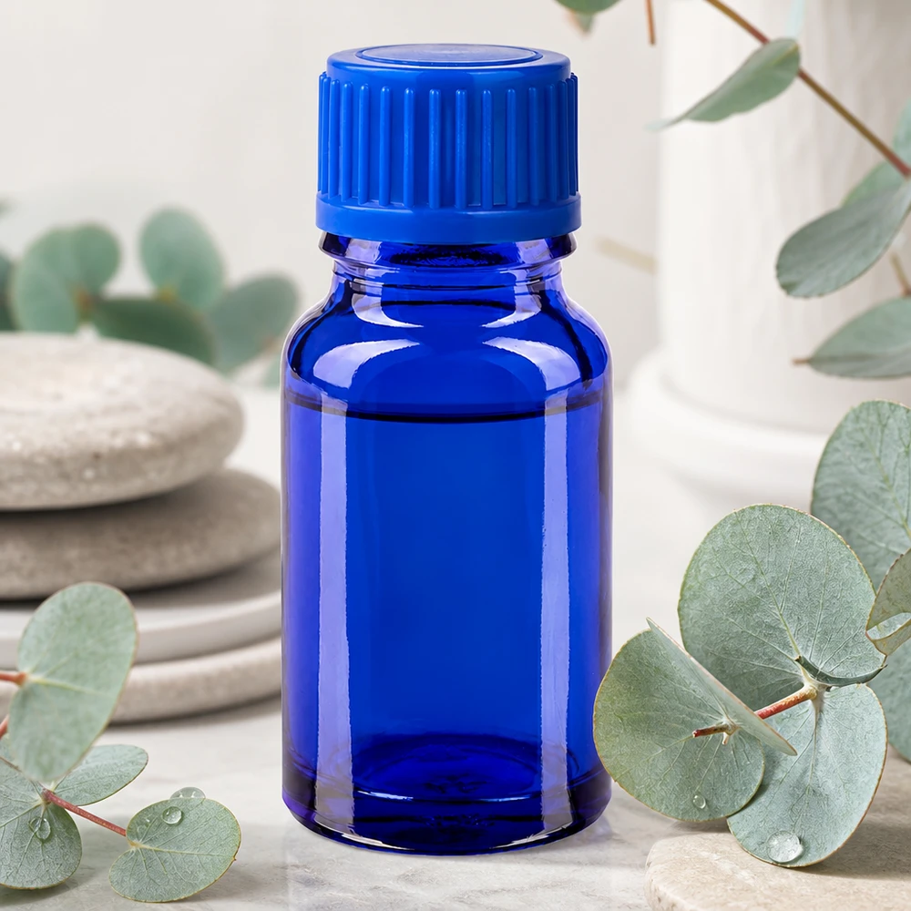 10ml Flasche 11mm Schraubverschluss blau Standard BlueLine UT18/10 Stilvolle kobaltblaue 10ml Flasche mit glänzender Oberfläche für Premium Kosmetikprodukte