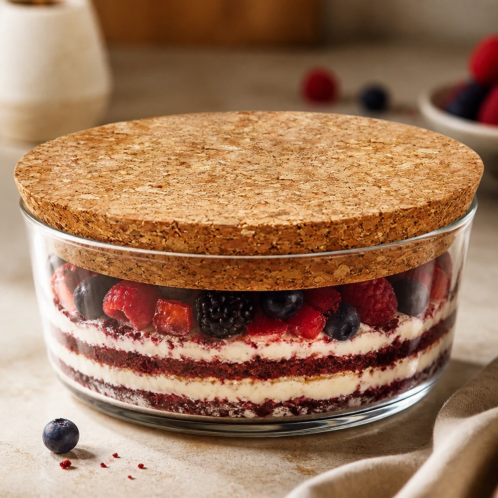 Sughero per apertura 94 mm WECK RR100 (ø97/90, H=20 mm) WECK RR100 tappo in sughero per vasetto da dessert con frutti di bosco Tiramisù pratico tappo in sughero con apertura di 94 mm