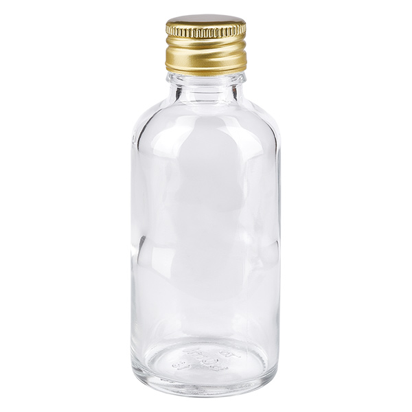 50ml Flasche 11mm Schraubverschluss Alu-Gold Standard ClearLine UT18/50