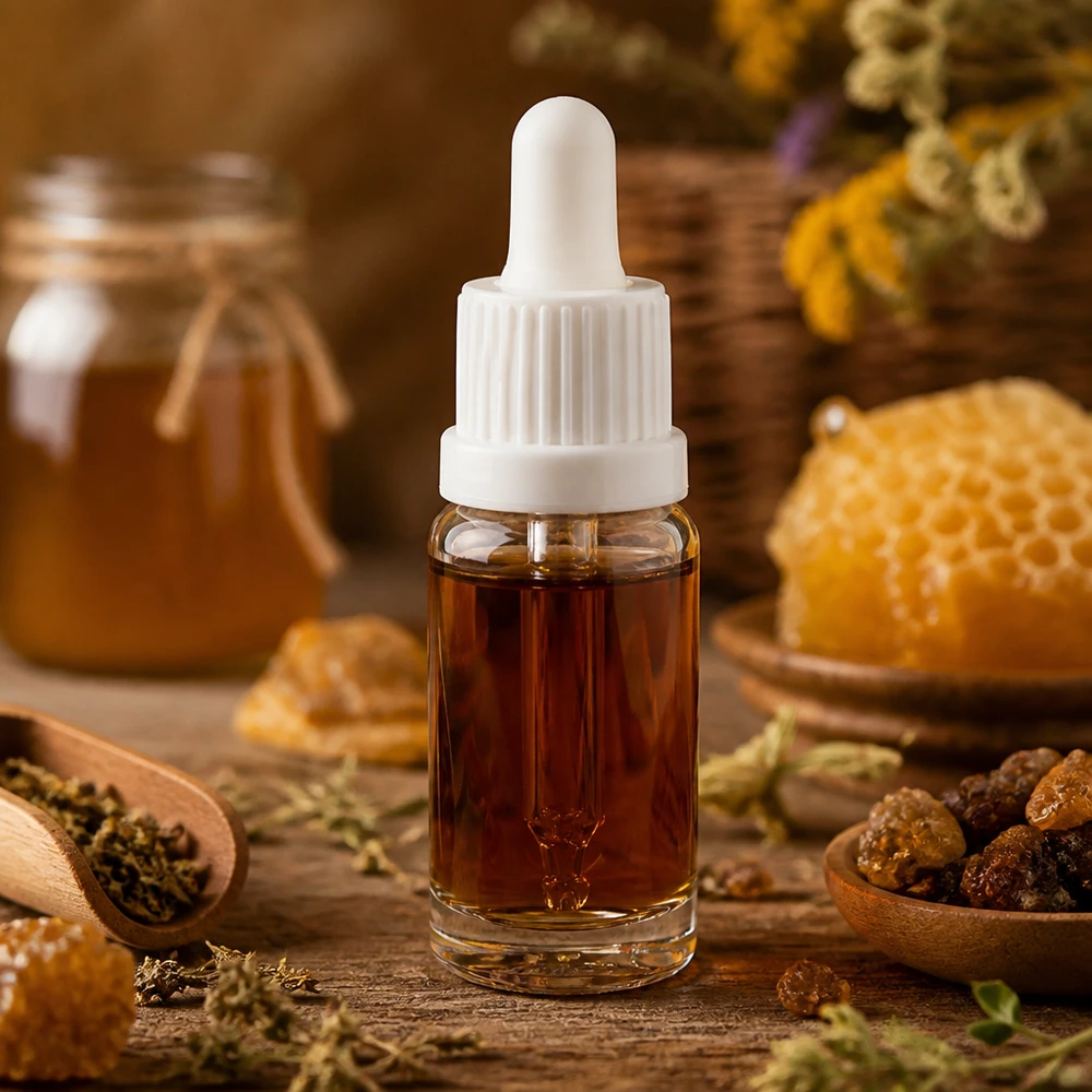 10ml Pipettenflasche weiß Originalitätsverschluss ClearLine UT18/10 Braunes Naturextrakt in kompakter 10ml ClearLine Pipettenflasche mit weißem Gummisauger