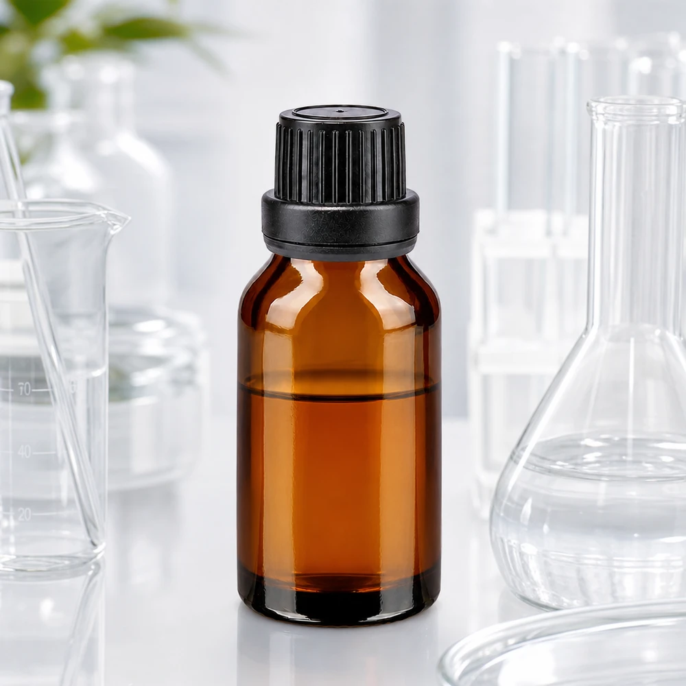 Apothekenflasche braun 15ml Schraubverschluss schwarz Dichteinlage Originalitätsverschluss Kompakte Apothekerflasche 15ml Braunglas mit sicherem Schraubverschluss für ätherische Öle geeignet