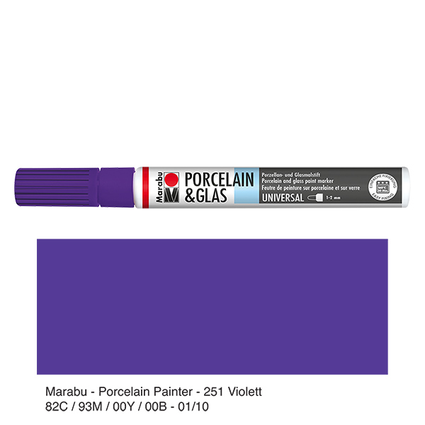 Penna da colorare viola 1-2 mm per vetro/porcellana (251) Penna da colorare viola 1-2 mm per vetro/porcellana (251)