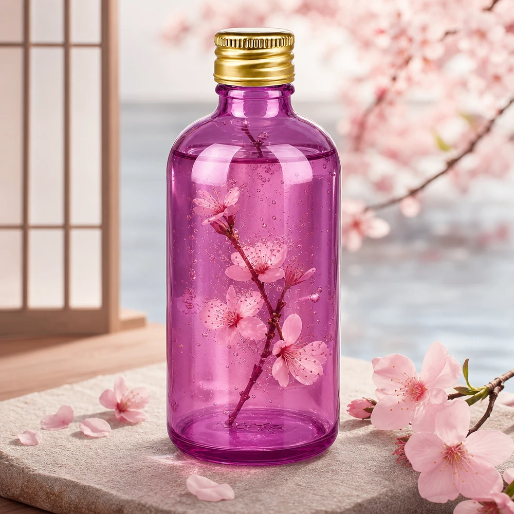 100ml Flasche 11mm Schraubverschluss Alu-Gold Standard PurpleLine. UT18/100 Robuste lila Glasflasche 100ml mit korrosionsbeständigem Aluminiumdeckel für Langzeitlagerung