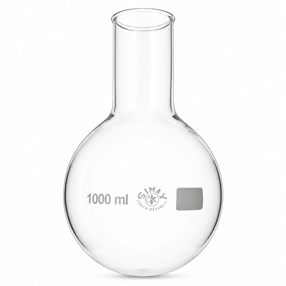 Pallone a fondo tondo da 1000ml a collo largo Pallone a fondo tondo, collo largo, capacità 1 litro per distillazione e reazioni