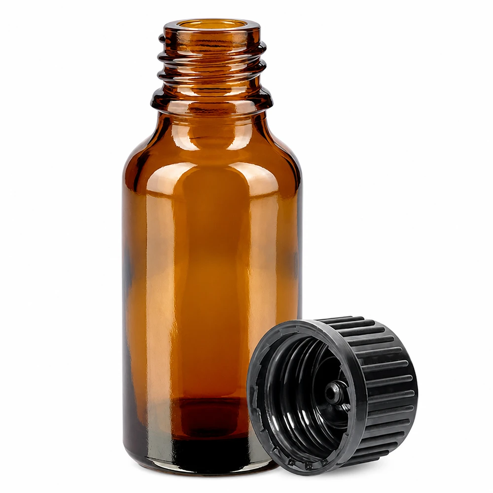 Flacon 20ml 11mm SV noir STD BrownLine UT18/20 Flacon professionnel de 20 ml en verre brun anti-UV pour les substances sensibles à la lumière