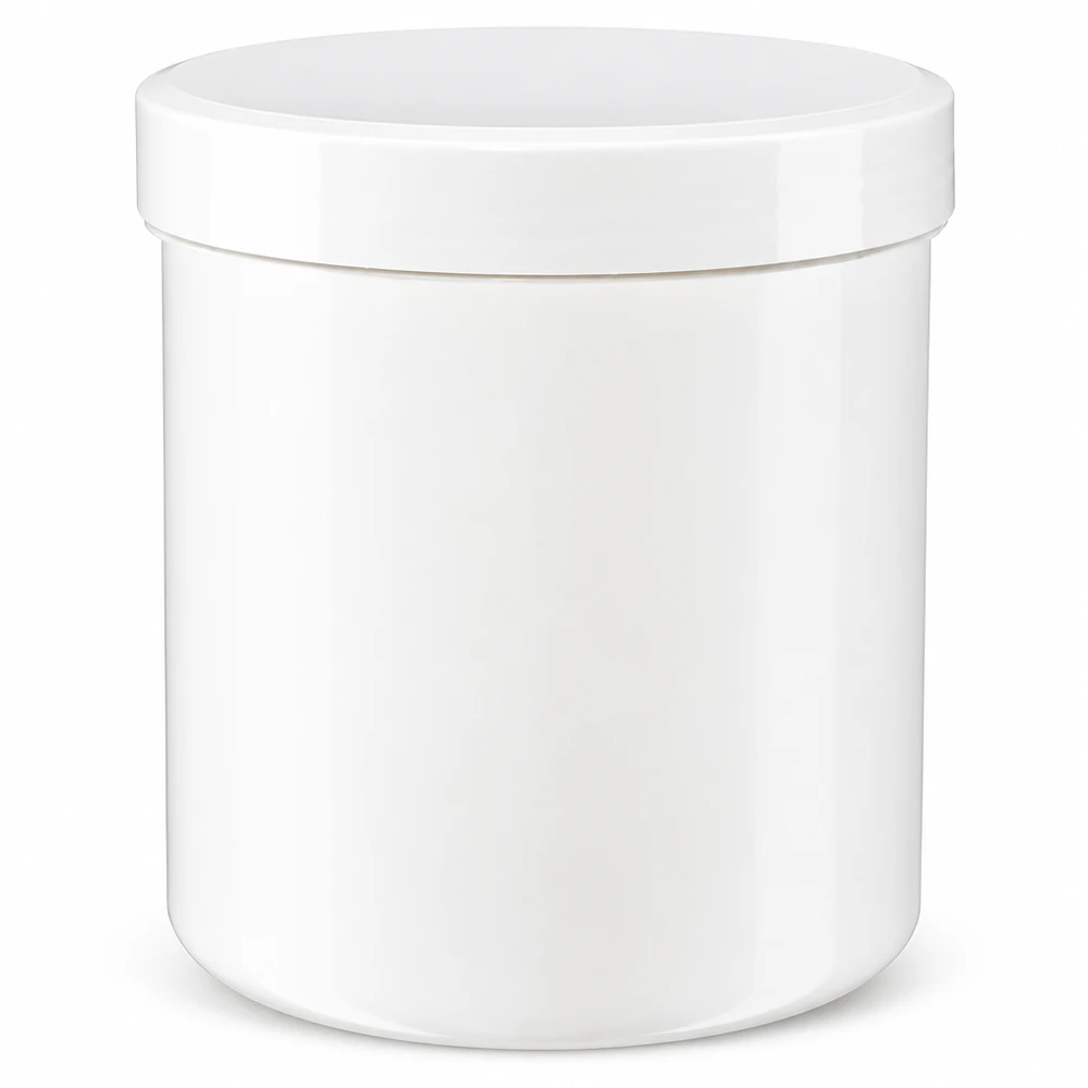 Pot à onguent blanc 50 g avec couvercle blanc (PP) Petit pot blanc de 50 ml en PP pour pommades, crèmes et préparations cosmétiques
