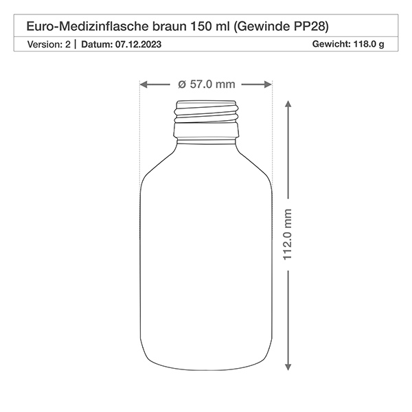 Flacone per medicinali da 150 ml marrone, con atomizzatore a pompa bianco ApoGlas Flacone per medicinali da 150 ml marrone, con atomizzatore a pompa bianco ApoGlas