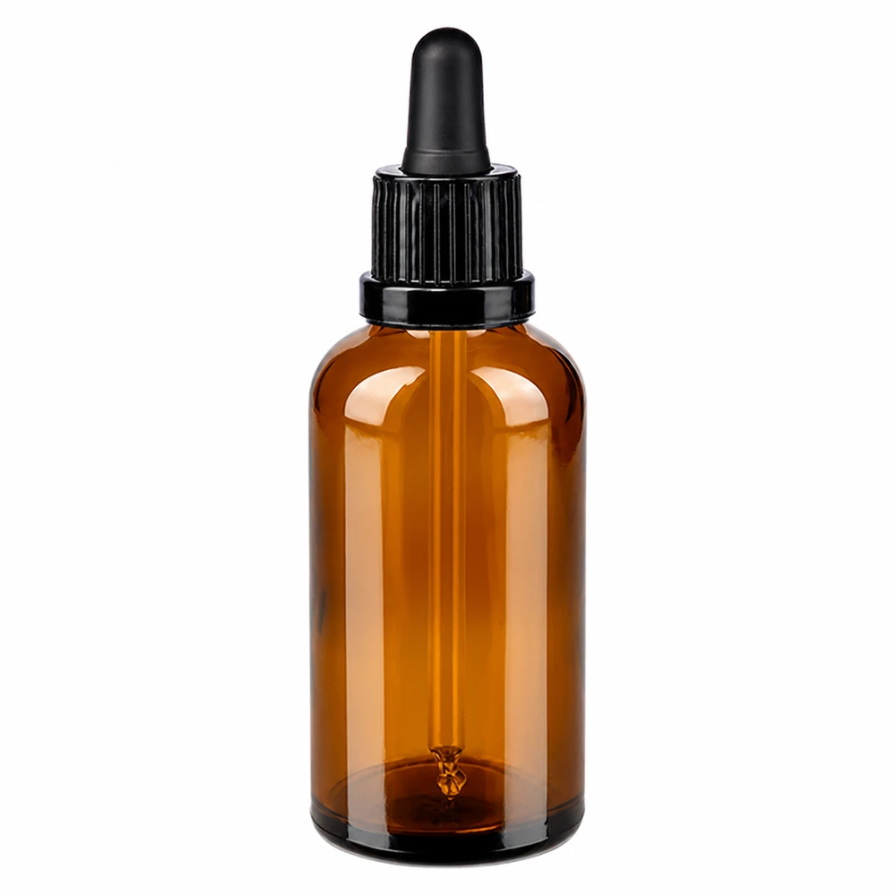 Flacon à pipette 50ml brun avec bouchon noir OV BrownLine UT18/50 pour un dosage précis