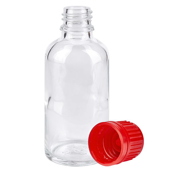 50ml Flasche 11mm Schraubverschluss rot Originalitätsverschluss ClearLine UT18/50