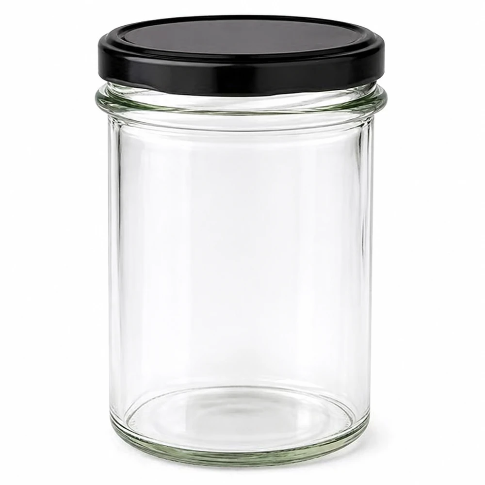 230ml Sturzglas mit BasicSeal Deckel schwarz UNiTWIST 230ml Sturzglas mit schwarzem BasicSeal Deckel leer transparent Einmachglas Vorratsglas