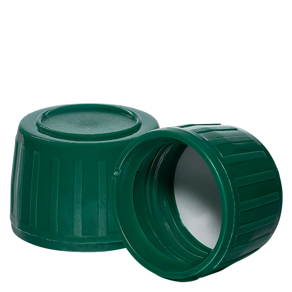 Tappo a vite verde con anello antimanomissione PP28 ApoGlas Tappo a vite verde con anello antimanomissione PP28 ApoGlas