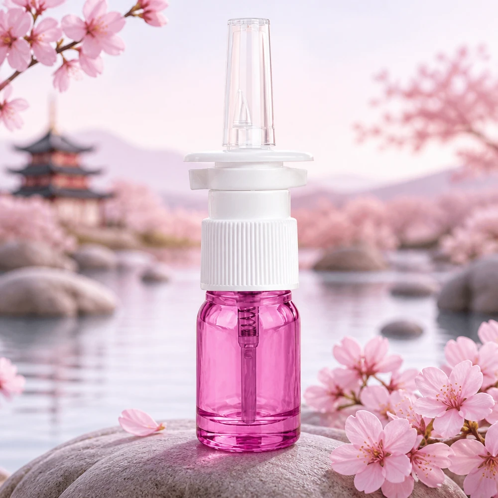 5ml Nasensprayflasche weiß/transparent Standard PurpleLine UT18/5 Praktische Mini-Sprayflasche 5ml lila mit robustem Kunststoffgehäuse für unterwegs und Reisen