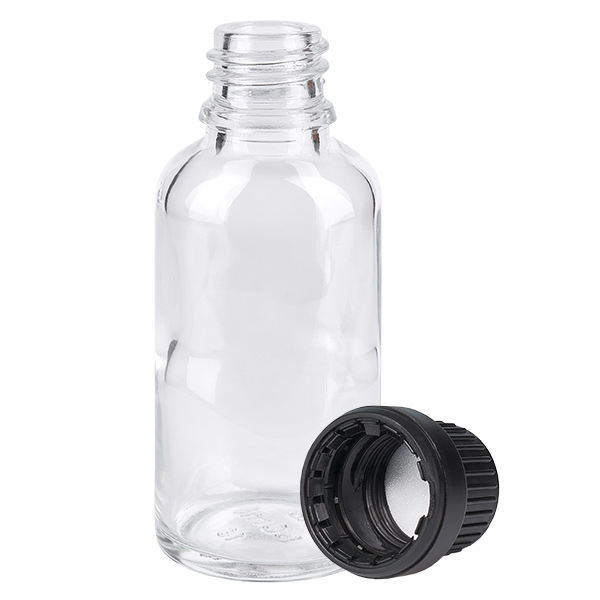 20ml Tropfflasche 2mm schwarz Originalitätsverschluss ClearLine UT18/20