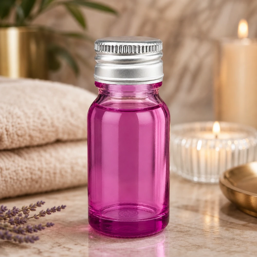 10ml Flasche 11mm Schraubverschluss Alu-Silberer Standard PurpleLine.UT18/10 Premium 10ml Flasche aus violettem Borosilikatglas mit professionellem Aluminium-Verschluss