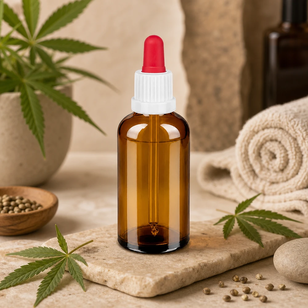 50ml Pipettenflasche weiß/rot Originalitätsverschluss BrownLine UT18/50 Handliche 50ml Braunglasflasche mit ergonomischer Pipette für einfache Einhandbedienung