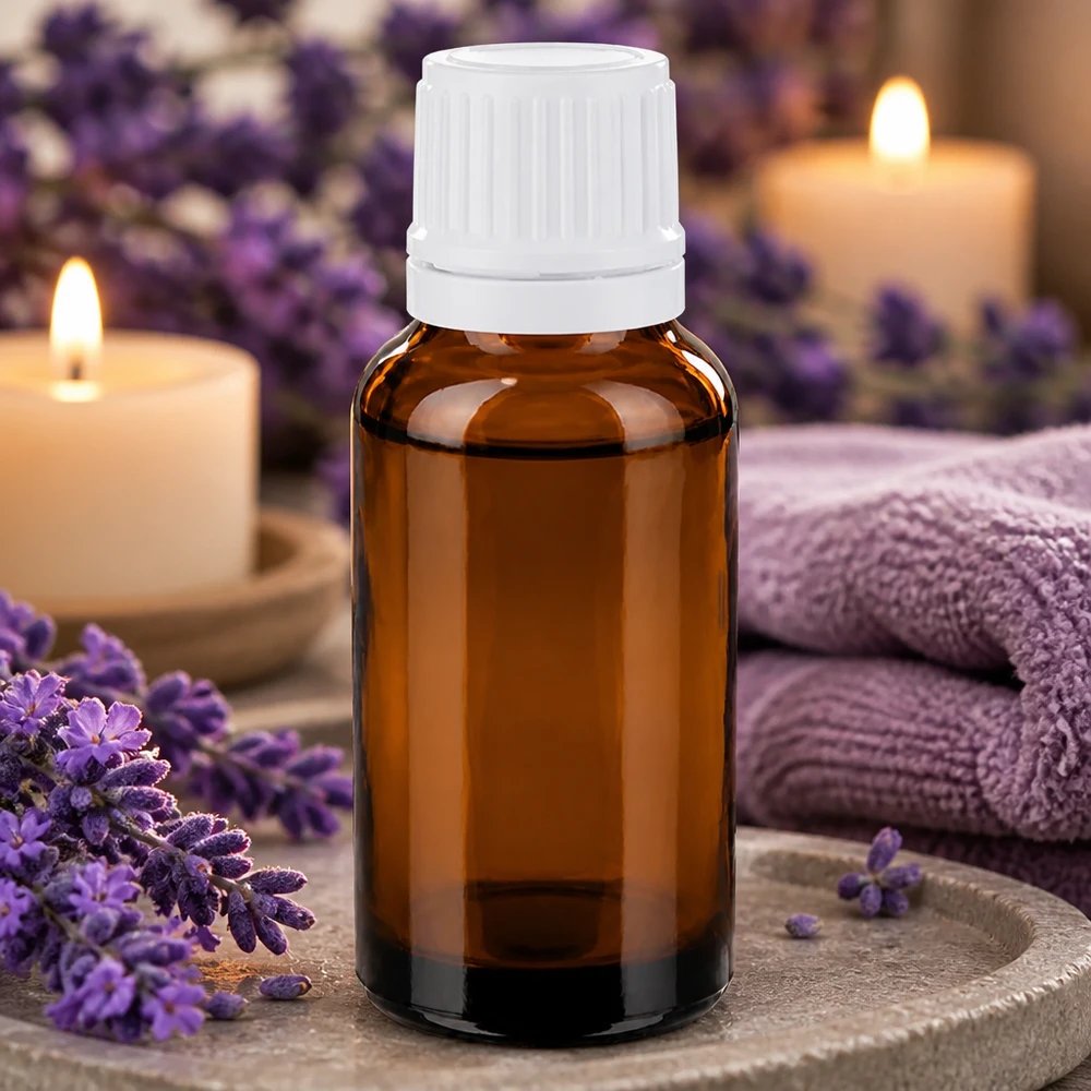 Braunglas Dosierflasche 20ml mit feinem Tropfeinsatz ideal für Naturkosmetik und Öle