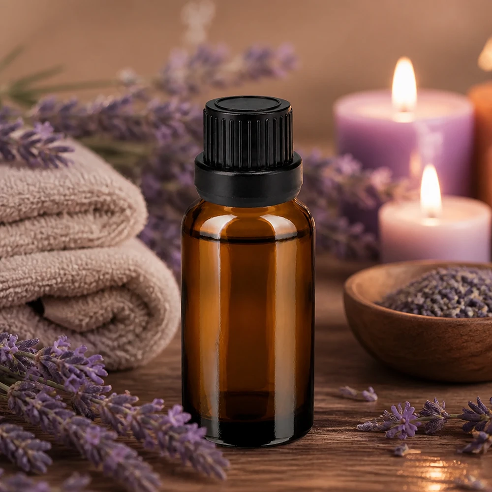 Flacone contagocce da 20 ml, protetto dalla luce, con tappo a vite scanalato per una conservazione sicura.