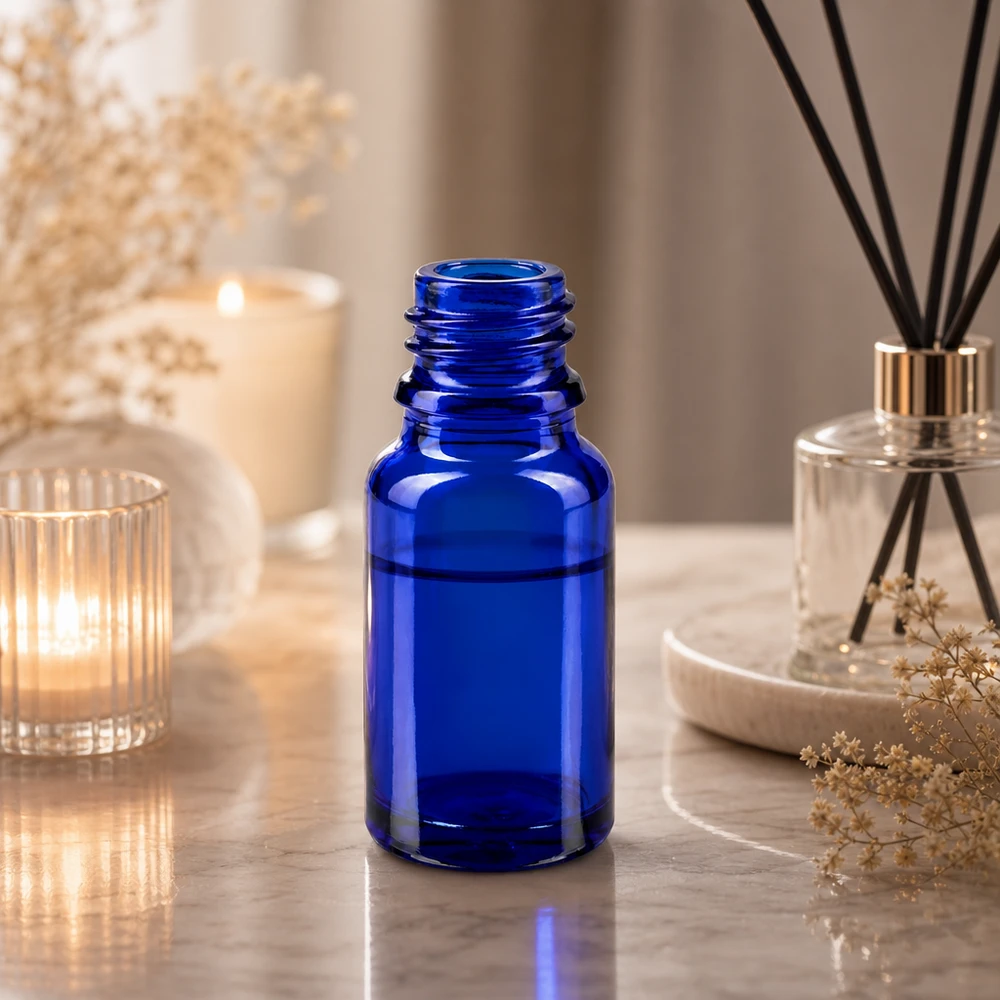 Flacone farmaceutico blu da 10 ml ApoGlas Versatile flacone in vetro da 10 ml in blu speziale per gocce omeopatiche ed essenze di fiori di Bach