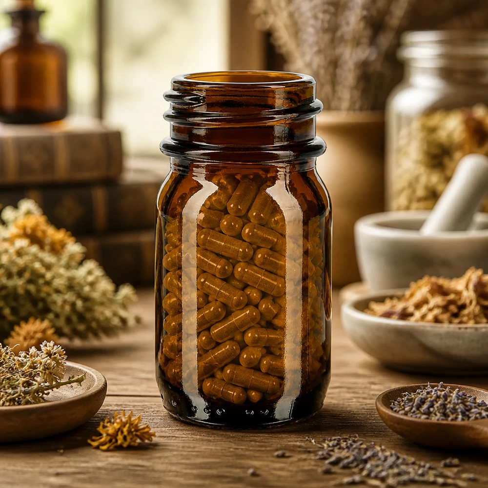 Bottiglia a collo largo da 30 ml in vetro ambrato Flacone marrone a collo largo da 30 ml per capsule e integratori alimentari