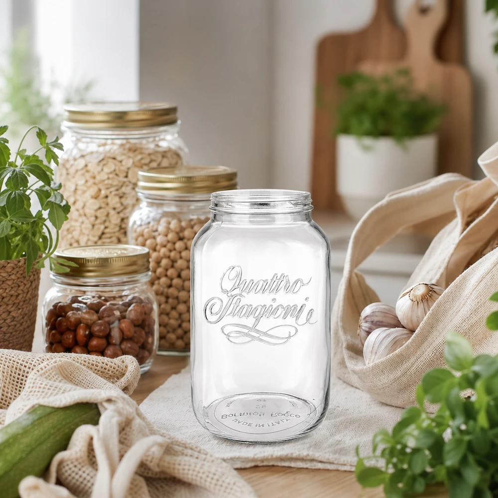 Quattro Stagioni vaso domestico 3800ml per conservare gli alimenti in una cucina rustica con vasi di stoccaggio