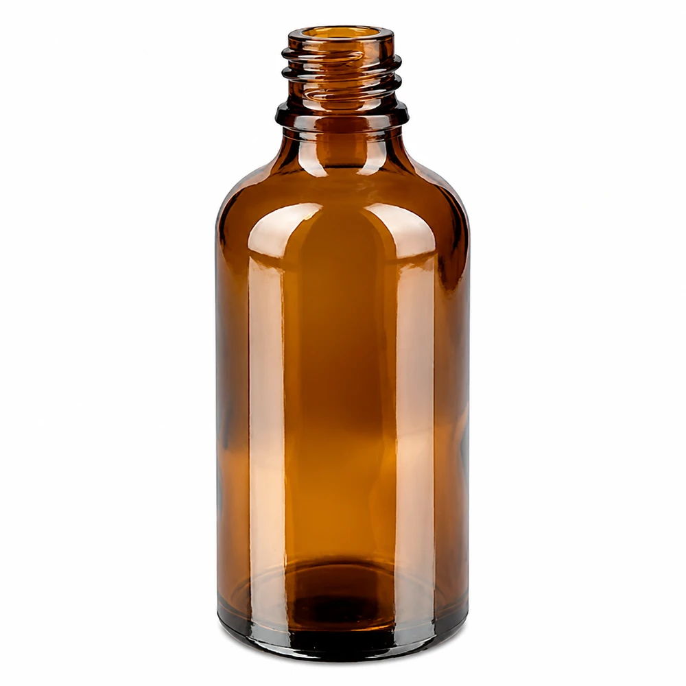 50ml Flasche 11mm Schraubverschluss weiß Standard Kindersicherung BrownLine UT18/50 Professionelle 50ml Braunglasflasche für Labor und Pharmazie mit standardisiertem Gewinde