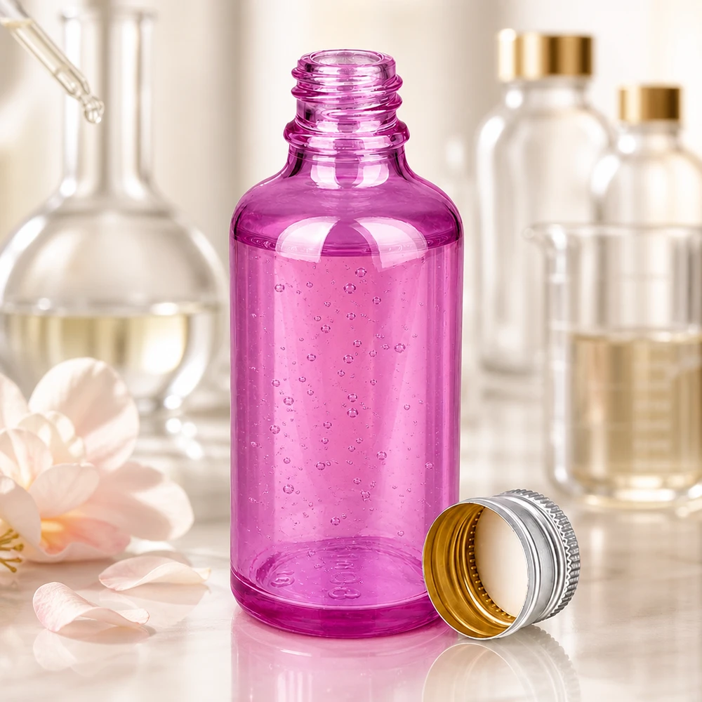 Elegante flacone da 50 ml con coperchio argentato a specchio per prodotti cosmetici di alta qualità