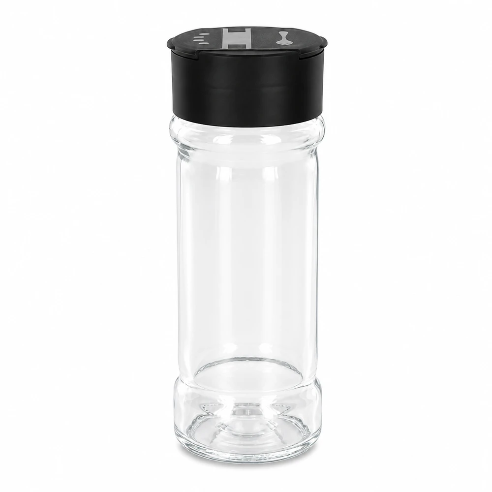 Pot à sel/épices 100 ml avec double saupoudreuse, noir Kompaktes Salzglas 100ml mit integriertem Doppelstreuer für feines und grobes Streuen