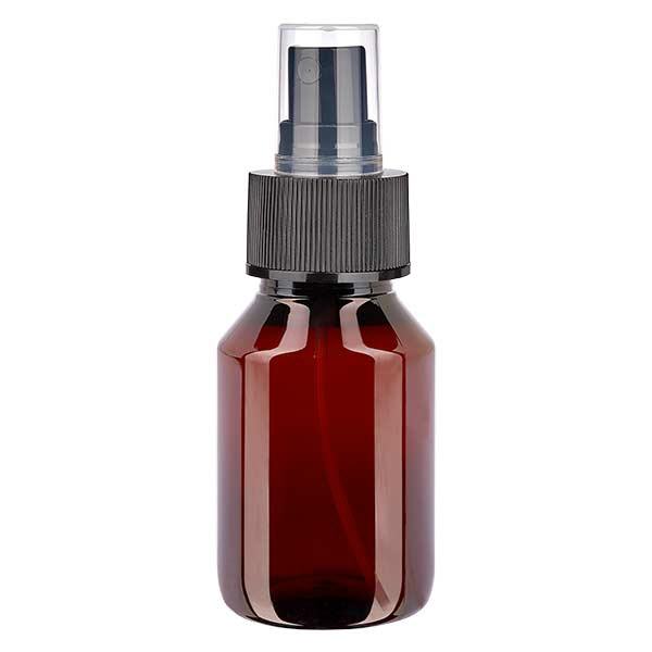 PET Flasche 50ml mit Zerstäuber schwarz