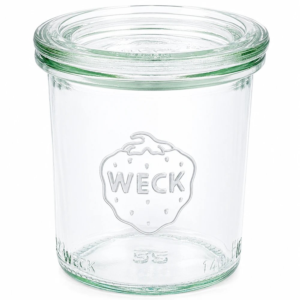 Bocal en verre de 140 ml avec couvercle en verre WECK RR60 WECK Sturzglas 140ml RR60 mit Glasdeckel transparent Einmachglas zum Konservieren und Aufbewahren