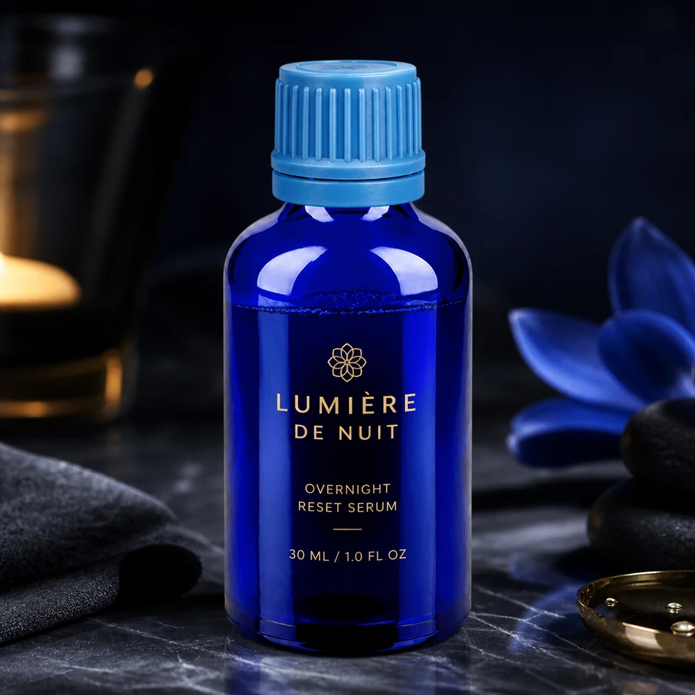 50ml Flasche 11mm Schraubverschluss blau Originalitätsverschluss BlueLine UT18/50 Stilvolle blaue 50ml Serumflasche aus Spezialglas mit matter Optik für exklusive Kosmetiklinien