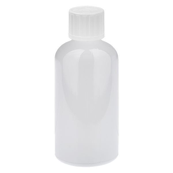 100ml Flasche 11mm Schraubverschluss weiß Standard Kindersicherung WhiteLine UT18/100