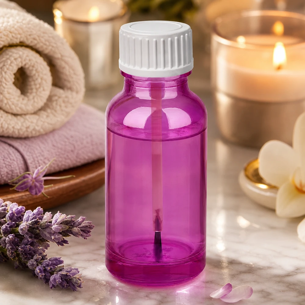 20ml Pinselflasche weiss Standard PurpleLine UT18/20 Moderne 20ml Glasflasche mit Pinsel in trendiger lila Farbe für stilbewusste Kosmetikanwendung
