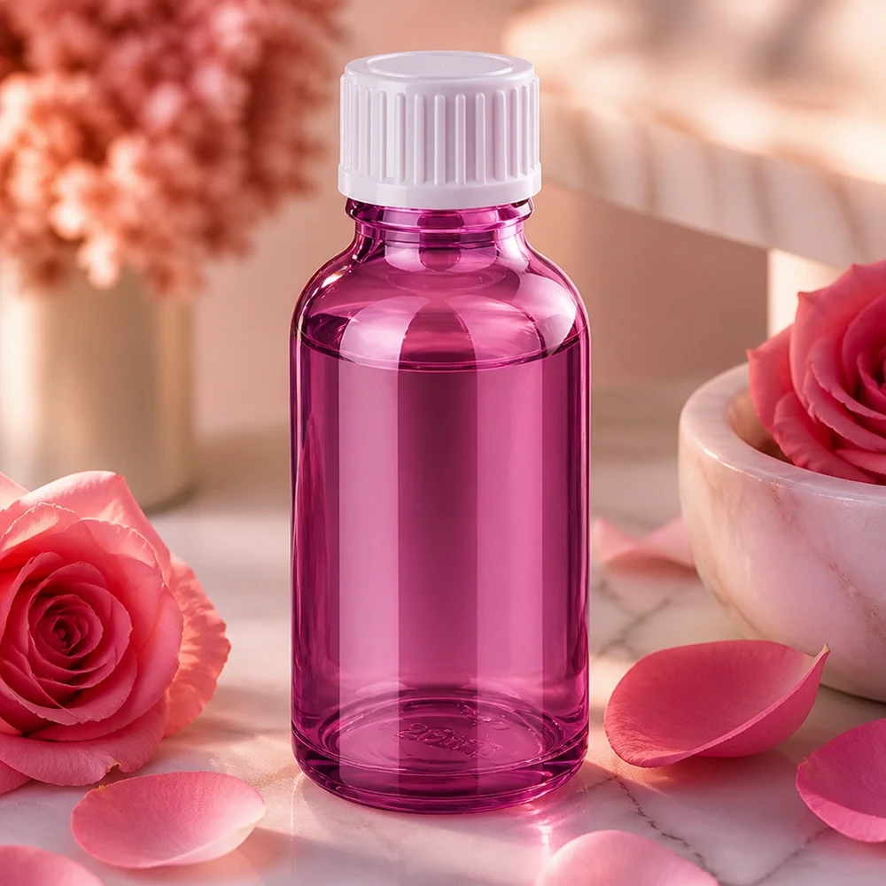 30ml (Globuli)Flasche.. 3mm Giessring weiß Standard PurpleLine. UT18/30 Kleine 30ml Lila-Glasflasche mit dichtem Verschluss zum Aufbewahren von Pflegeölen
