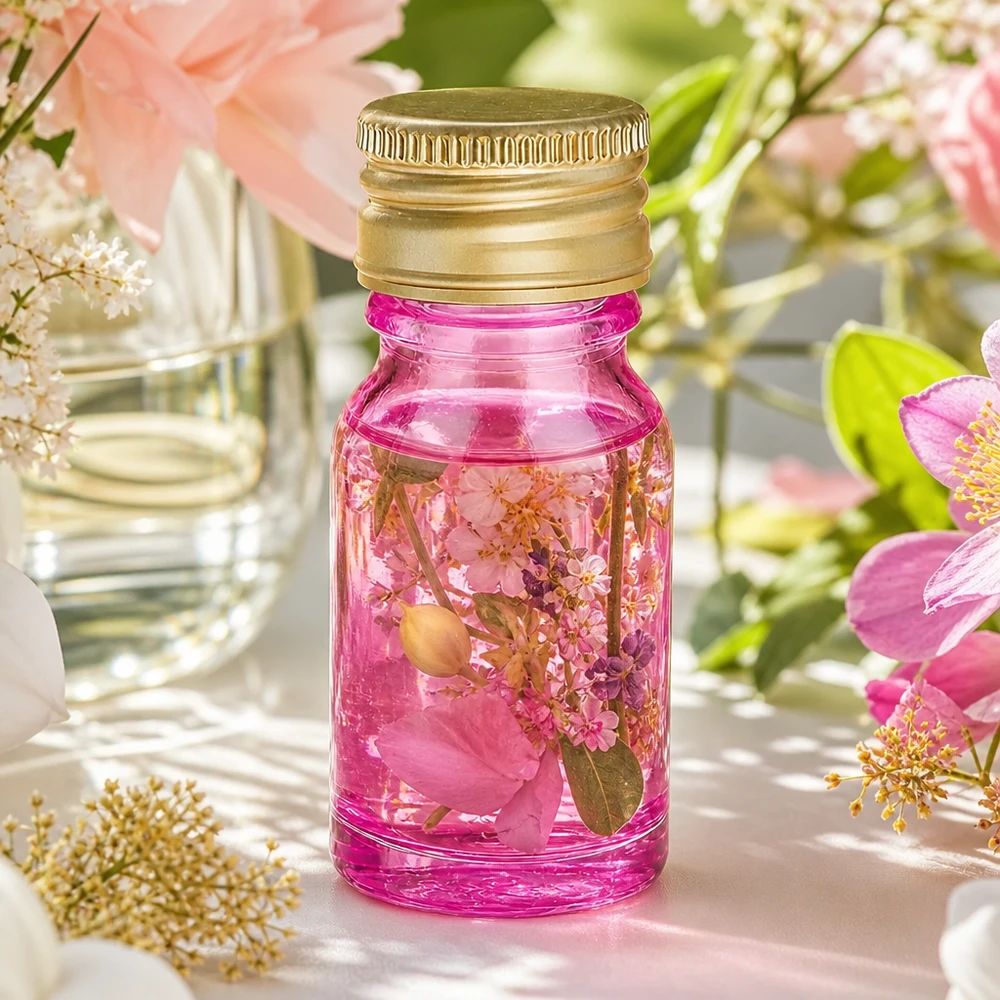 10ml Flasche 11mm Schraubverschluss Alu-Gold Standard PurpleLine. UT18/10 Stilvolle 10ml Glasflasche in Lila mit goldener Aluminium-Kappe für Geschenke und Präsente