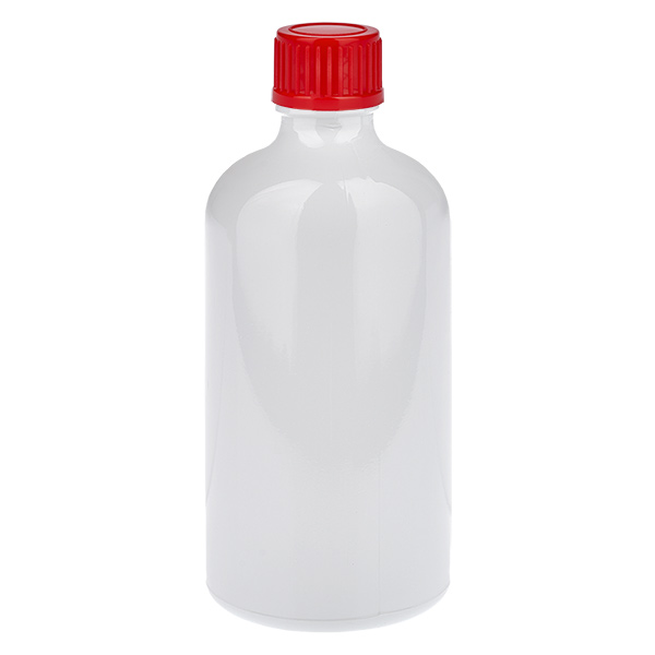Flacone da 100 ml Tappo a vite rosso standard WhiteLine UT18/100 Flacone da 100 ml Tappo a vite rosso standard WhiteLine UT18/100