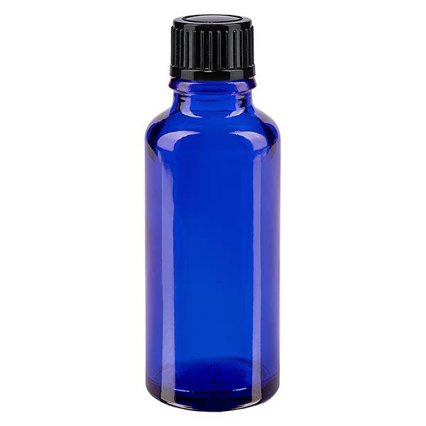 Flacone contagocce blu da 30 ml STD nero/1mm ApoGlas