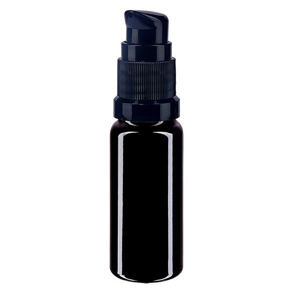 Bottiglia da farmacia viola 10ml tappo a pompa nero St. Bottiglia da farmacia viola 10ml tappo a pompa nero St.