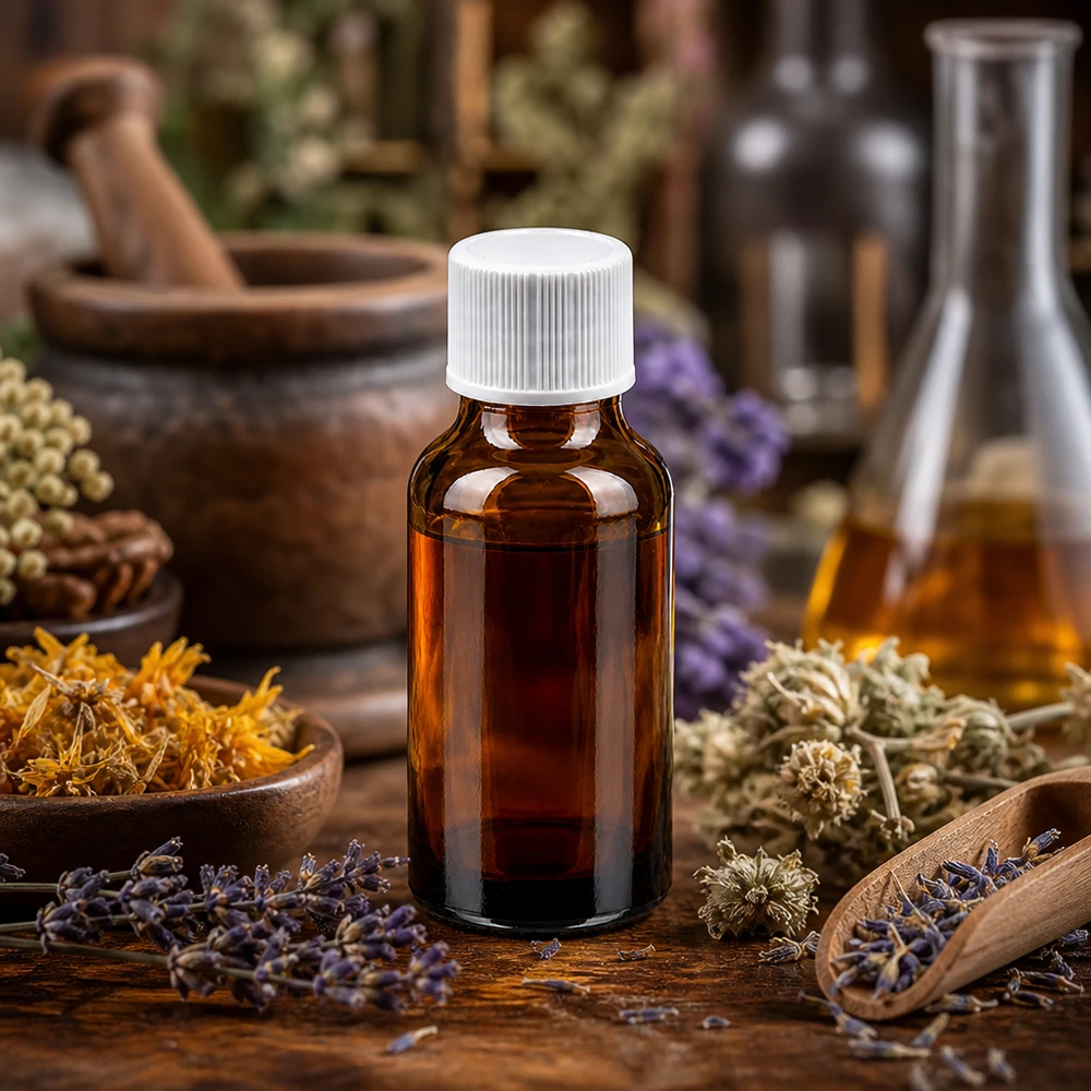 Flacone farmaceutico da 20 ml con filettatura UT18/20 e tappo bianco per una porzionatura precisa