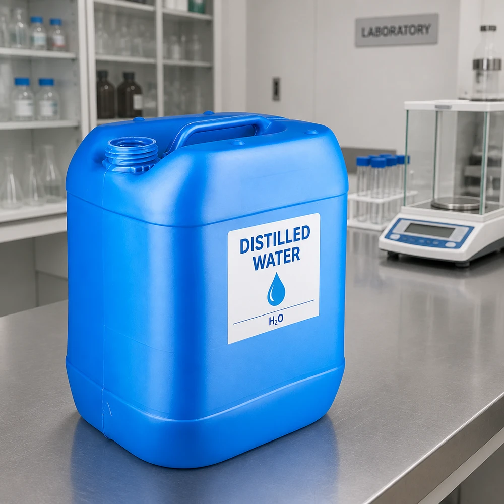 Bidon 20 litres bleu sans bouchon Bidon vide de 20 L, bleu, sans couvercle, destiné au laboratoire et à l'industrie, muni d'une poignée robuste