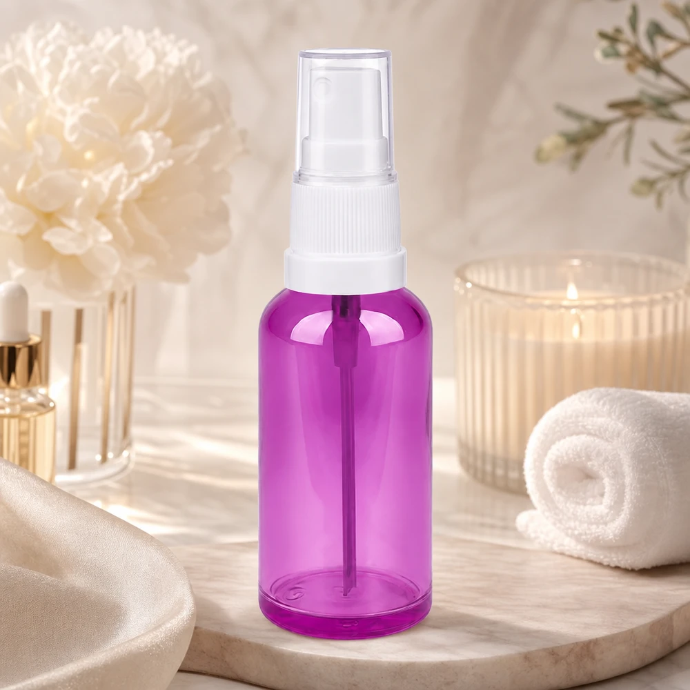 Flacone spray da 50 ml bianco/trasparente Standard PurpleLine UT18/50 Versatile flacone spray da 50 ml viola trasparente per prodotti di bellezza fatti in casa