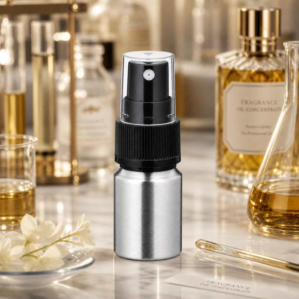 10ml geschliffene Aluflasche mit Zerstäuber Robuste geschliffene Aluflasche 10ml - langlebige Metallverpackung mit präzisem Sprühmechanismus