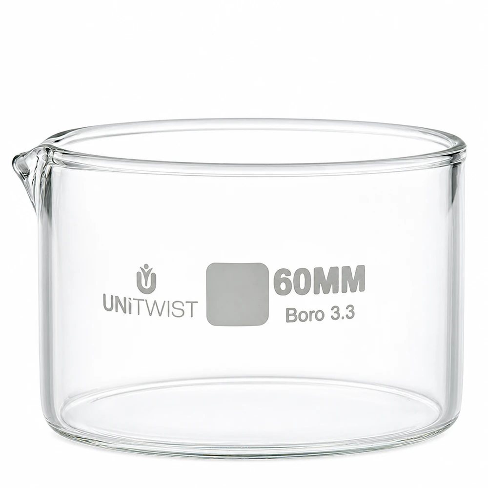 Kristallisierschale ø60mm Borosilikatglas UNiTWIST Laborkristallisierschale UNiTWIST 60mm Boro 3.3 Glas für Verdampfung und Kristallisation