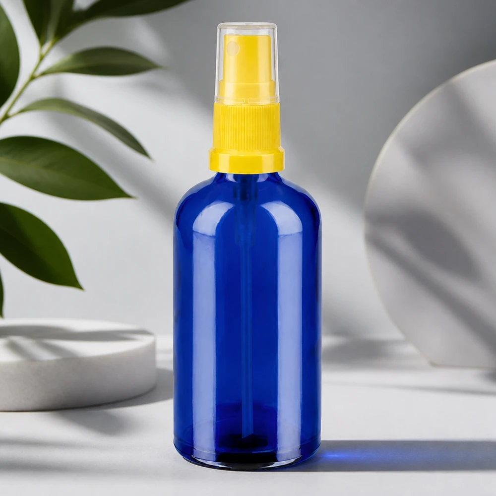 100ml Sprayflasche gelb/transparent Standardverschluss BlueLine UT18/100 Hochwertige 100ml Glasflasche mit chemikalienbeständigem Material für professionelle Anwendungen