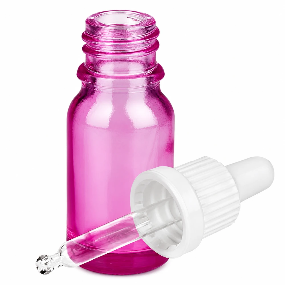 10ml Pipettenflasche weiss Originalität Schraubverschlusserschluss PurpleLine UT18/10 Hochwertige Pipettenflasche 10ml fuchsia mit durchsichtigem Tropfer OV PurpleLine UT18/10