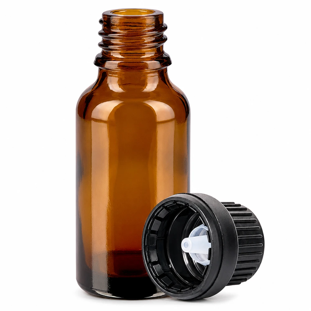 Flacone contagocce da 10 ml 2 mm nero OV BrownLine UT18/10 Fiala in vetro da 10 ml con tappo contagocce nero ideale per la cosmesi e la naturopatia