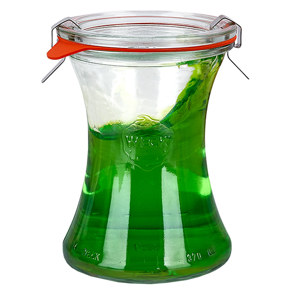 Set di 24 vasetti Weck da 700 ml con coperchio in vetro Set di 24 vasetti Weck da 700 ml con coperchio in vetro