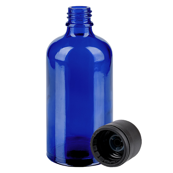 100ml Flasche 6mm Schraubverschluss schwarz Standard BlueLine UT18/100