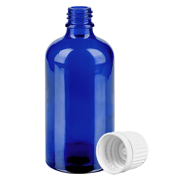 100ml Flasche 11mm Schraubverschluss weiß Originalitätsverschluss BlueLine UT18/100